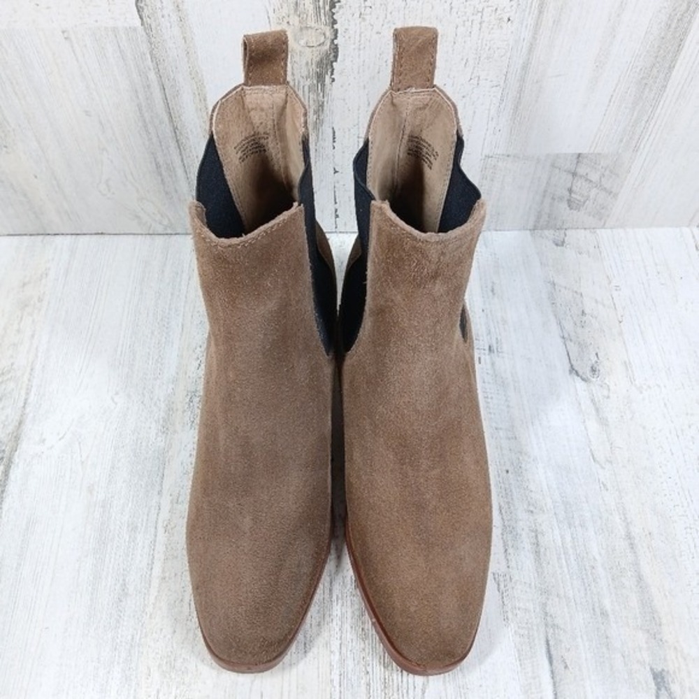 Steve Madden Women's 8 Rhiannon Chelsea Brown Suede Block Heel Ankle Boots - Picture 3 of 13